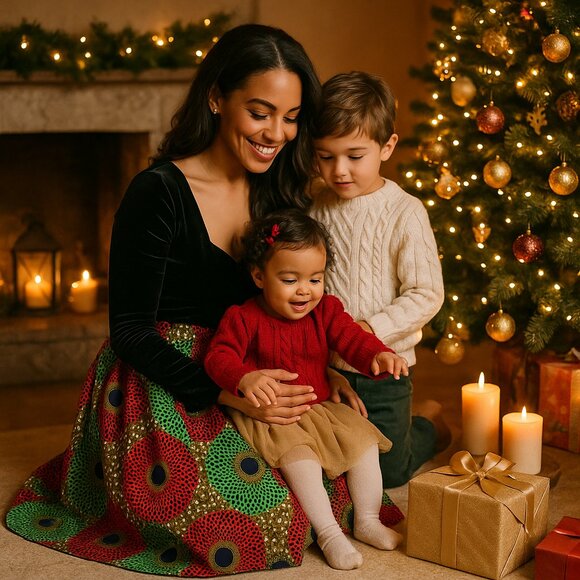 🌺 Hongyun Amy Wax-Print Maxi Skirt — Modern Global Elegance (L) - Picture 1 of 5